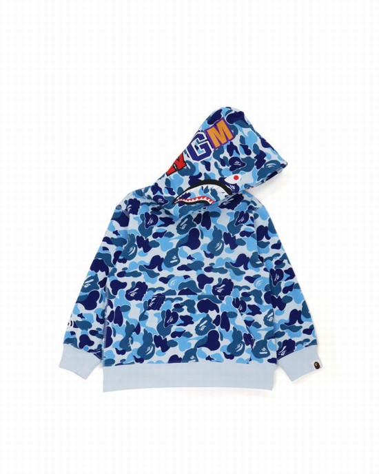 Hanorac Cu Gluga Bape ABC Camo Shark Pullover Copii Albastri | HZTVGE521