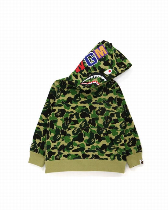 Hanorac Cu Gluga Bape ABC Camo Shark Pullover Copii Verzi | VDWAGN572