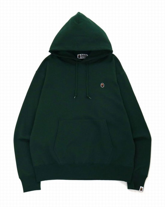 Hanorac Cu Gluga Bape Ape Head One Point Relaxed Fit L/S Barbati Verzi Inchis | GTUQJE892