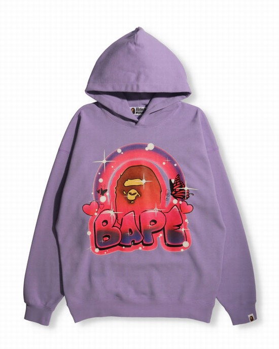 Hanorac Cu Gluga Bape Graffiti Oversized Pullover Dama Violet | PVFTGA194
