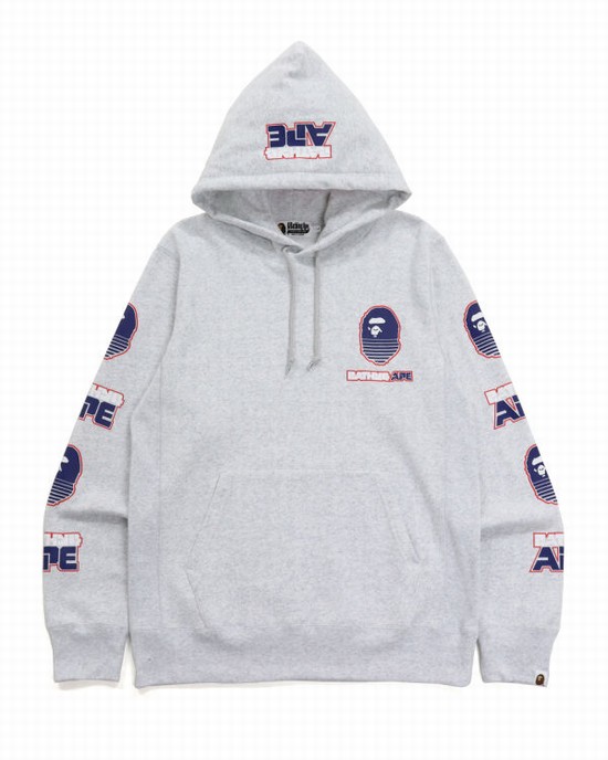 Hanorac Cu Gluga Bape Grafice #1 Pullover Barbati Gri Deschis | UMBWGO876