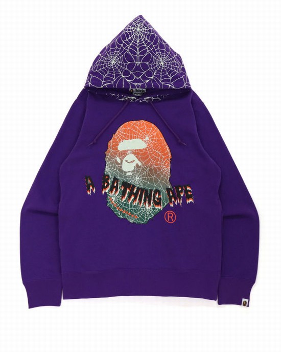 Hanorac Cu Gluga Bape Halloween Ape Head Glow In The Dark Pullover Barbati Violet | DARGPJ136