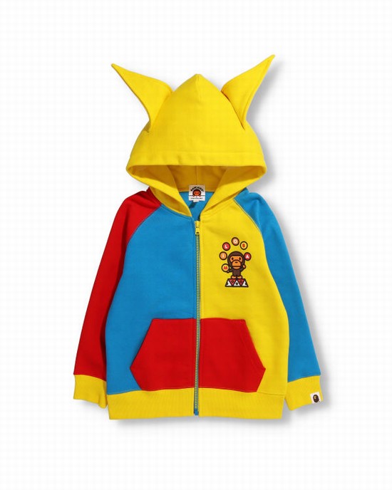 Hanorac Cu Gluga Bape Milo Clown Zip Copii Albastri Galbeni Rosii | TRIQEN764