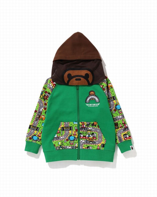 Hanorac Cu Gluga Bape Milo Racing Milo Face Copii Paon Verzi | SCXODW930