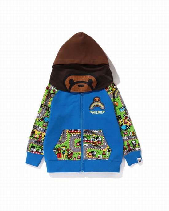 Hanorac Cu Gluga Bape Milo Racing Milo Face Copii Albastri | YRPNFI216
