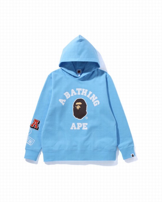 Hanorac Cu Gluga Bape Multi Fonts Pullover JR Copii Albastri | CHJDUW742