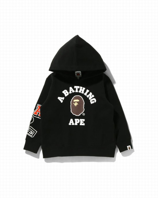 Hanorac Cu Gluga Bape Multi Fonts Pullover Copii Negrii | HPODMT153