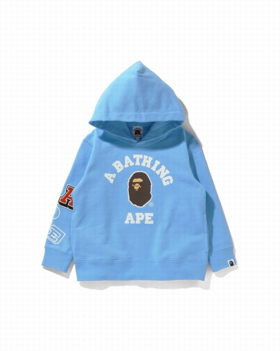 Hanorac Cu Gluga Bape Multi Fonts Pullover Copii Albastri | KOQTIV749