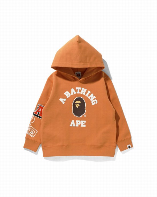 Hanorac Cu Gluga Bape Multi Fonts Pullover Copii Portocalii | ZDHUOI036