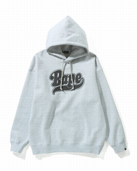 Hanorac Cu Gluga Bape Oversized Pullover Dama Gri Deschis | FDYMJS824