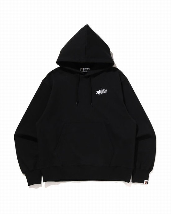 Hanorac Cu Gluga Bape STA Logo Relaxed Fit Pullover Barbati Negrii | FJMOST963