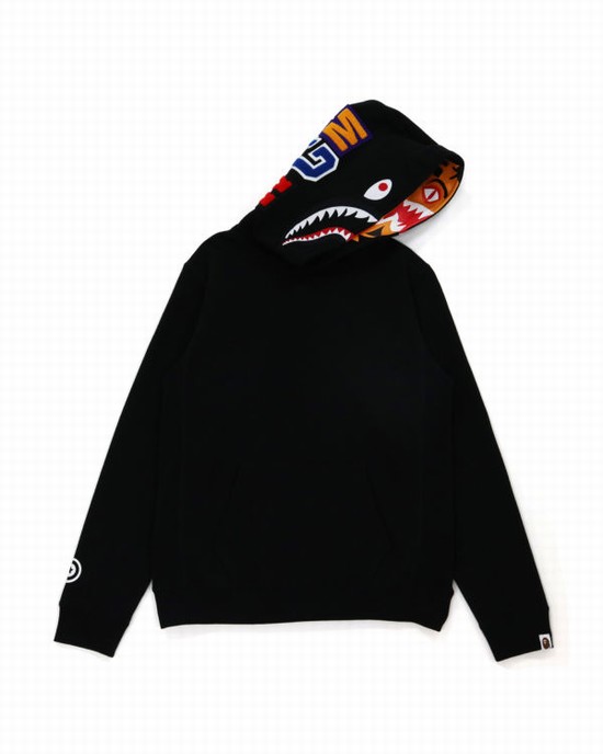 Hanorac Cu Gluga Bape Shark Inside Tiger Pullover Dama Negrii | PFNYVM613