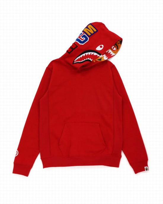 Hanorac Cu Gluga Bape Shark Inside Tiger Pullover Dama Rosii Deschis | XEPNLA976