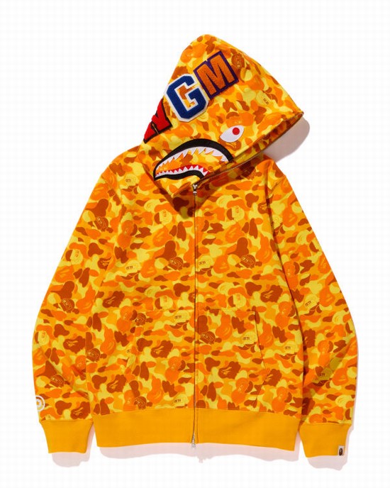 Hanorac Cu Gluga Bape X PUBG MOBILE Shark full zip Barbati Portocalii | LEJSZN648