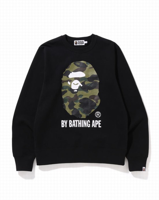 Hanorace Bape 1st Camo By Bathing Ape Crewneck Barbati Negrii | CYPDXV561