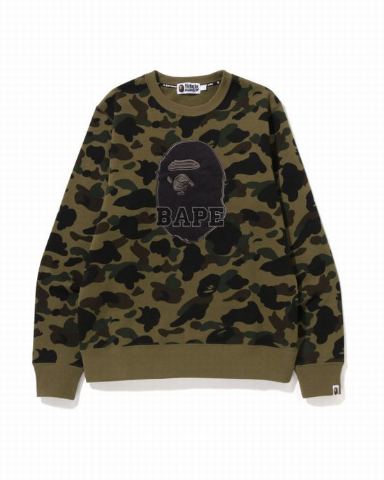 Hanorace Bape 1st Camo Crewneck Barbati Verzi | ZYCSJF750