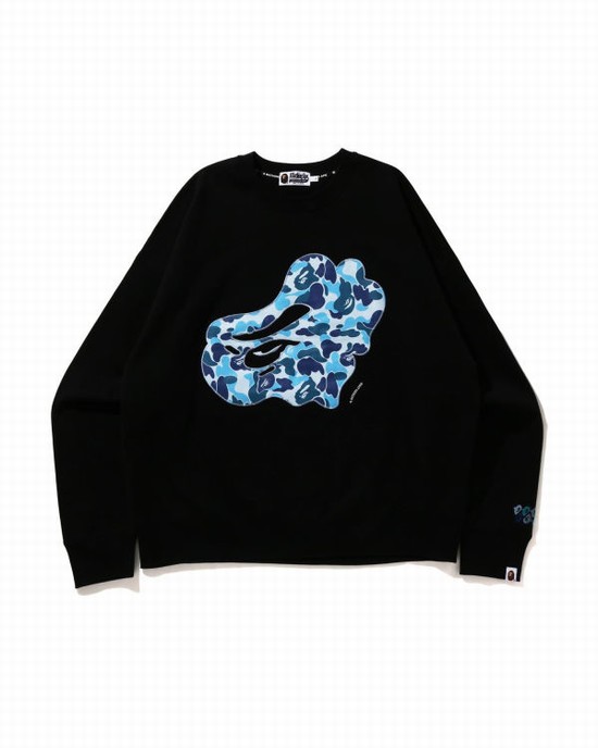 Hanorace Bape ABC Camo Patch Relaxed Fit Crewneck Barbati Negrii | NAJCHQ915