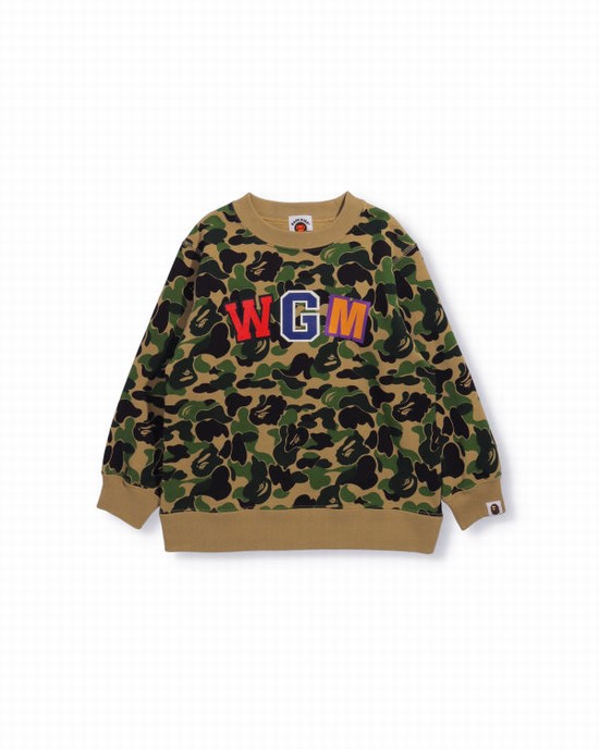 Hanorace Bape ABC Camo Shark Crew Neck Copii Verzi | AKQOTN378
