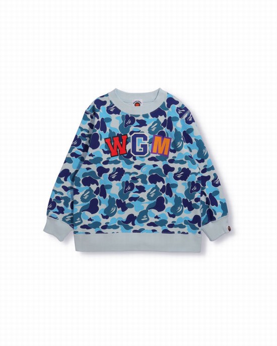 Hanorace Bape ABC Camo Shark Crew Neck Copii Albastri | JYPCGR043