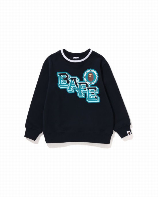 Hanorace Bape Ape Head Emblem Crewneck Copii Albastri | VJLYFT529
