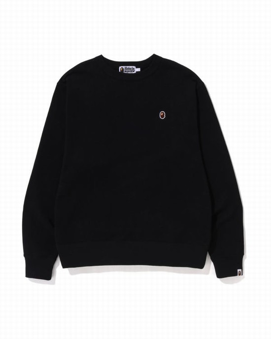 Hanorace Bape Ape Head One Point Relaxed Fit Crewneck Barbati Negrii | ERNJFM567