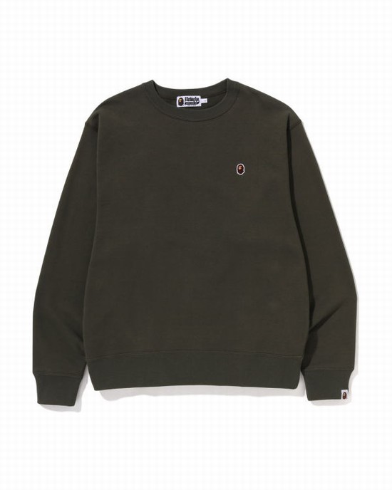 Hanorace Bape Ape Head One Point Relaxed Fit Crewneck Barbati Verzi | TCAPNO275