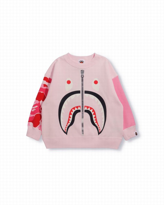 Hanorace Bape Big ABC Camo Shark Oversized Crew Neck Copii Roz | BWHGKL325