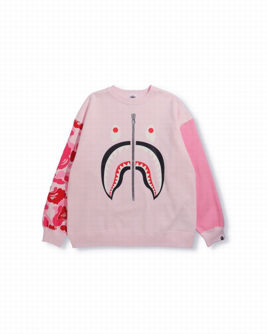 Hanorace Bape Big ABC Camo Shark Oversized Crew Neck Copii Roz | POCNSJ207