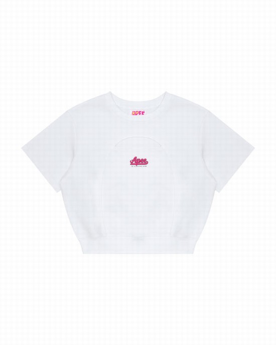Hanorace Bape Cropped logo Dama Albi | CNJDZE134