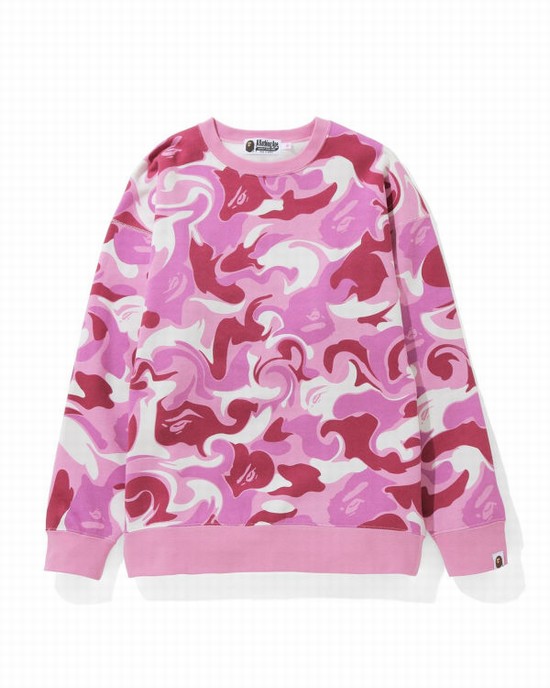 Hanorace Bape Marble Camo Oversized Crewneck Dama Roz | HCQJTY945