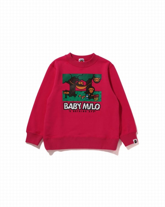 Hanorace Bape Milo Camo Hammock Crewneck Copii Roz | AXHLGE704