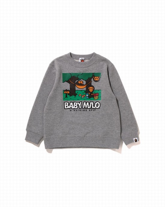 Hanorace Bape Milo Camo Hammock Crewneck Copii Gri | WFSEAR017