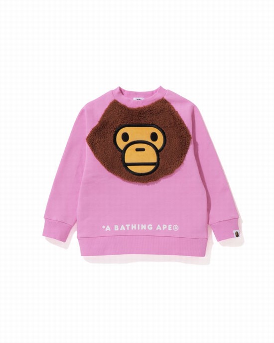 Hanorace Bape Milo Crewneck Copii Roz | WXDMVB398