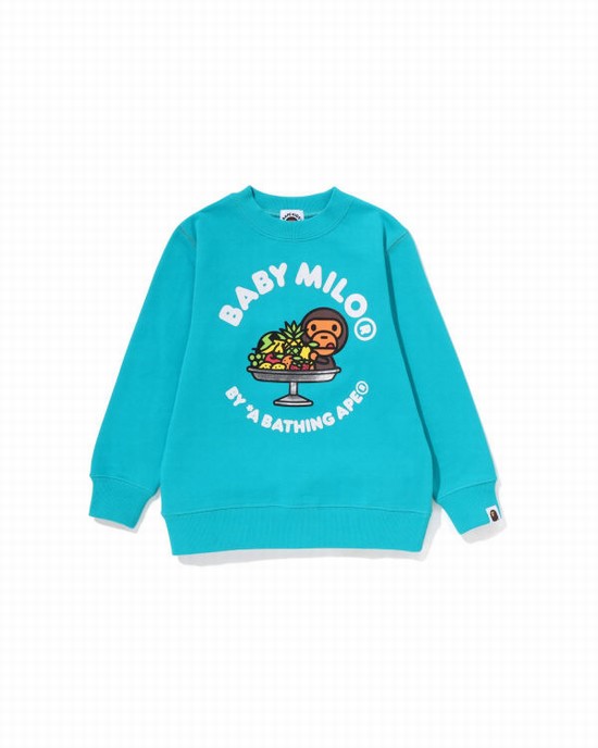 Hanorace Bape Milo Fruit Crewneck Copii Verde Menta | PWMJYI863