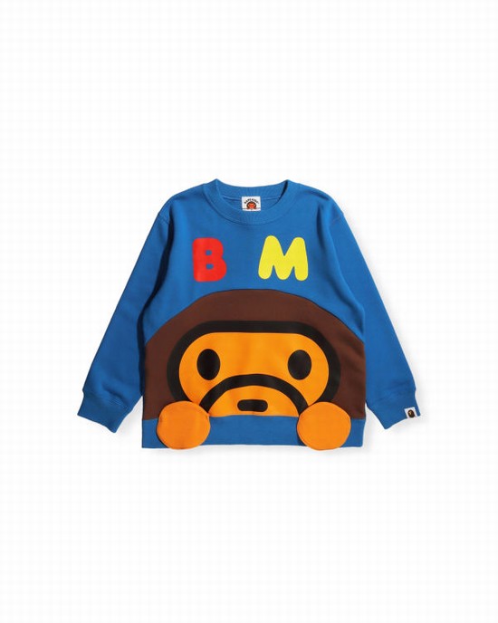 Hanorace Bape Milo crew neck Copii Albastri | UOXECY296