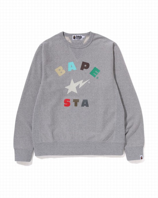 Hanorace Bape STA Crewneck Barbati Gri | LHPNBR908