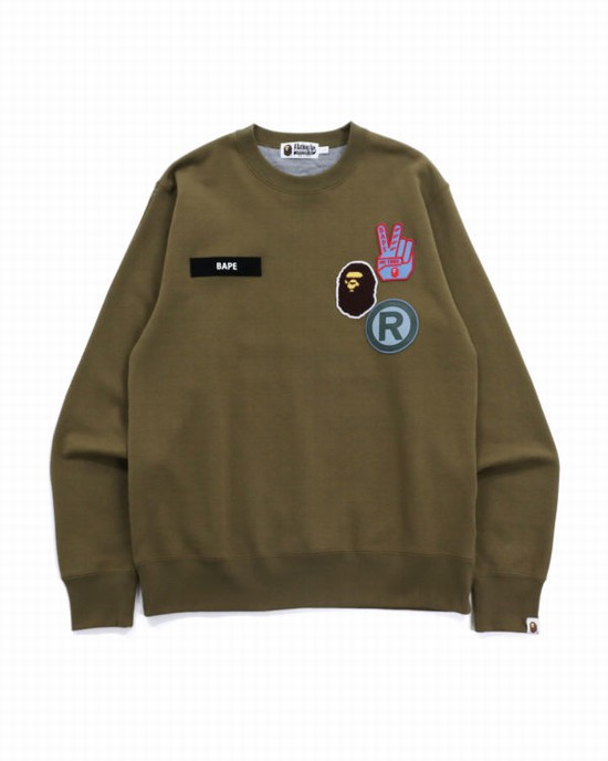 Hanorace Bape STA Jacquard Relaxed Fit Barbati Verzi | YLAFCT376