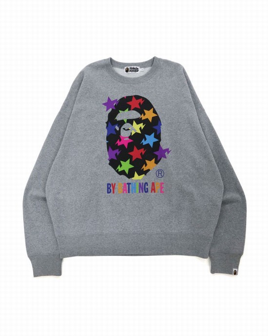 Hanorace Bape STA Pattern By Bathing Ape Barbati Gri | AQDJLV068