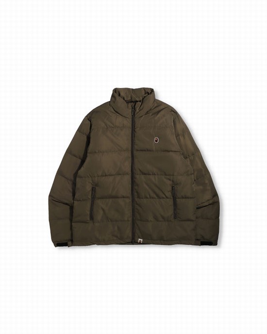 Jachete Din Puf Bape Ape Head One Point Barbati Verzi | OUTSLH034