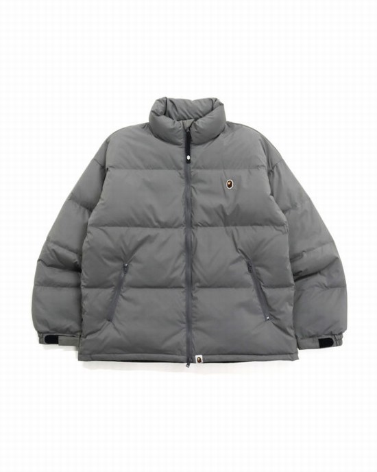 Jachete Din Puf Bape One Point Loose Fit Barbati Gri | BVMKRA068