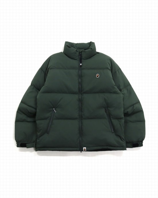 Jachete Din Puf Bape One Point Loose Fit Barbati Verzi Inchis | GBNPWM467