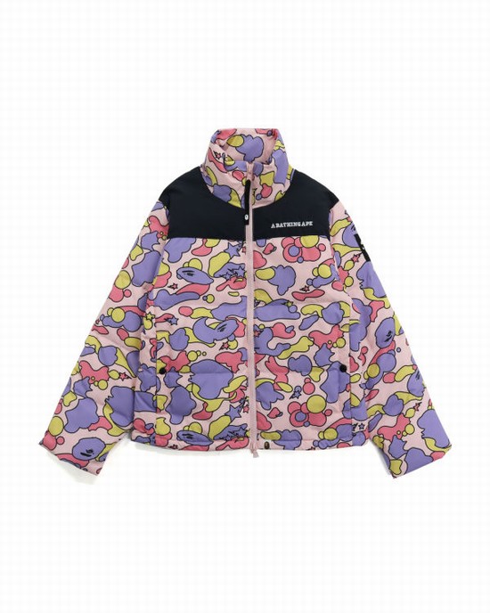 Jachete Din Puf Bape STA Camo Dama Roz | JRQNTP419