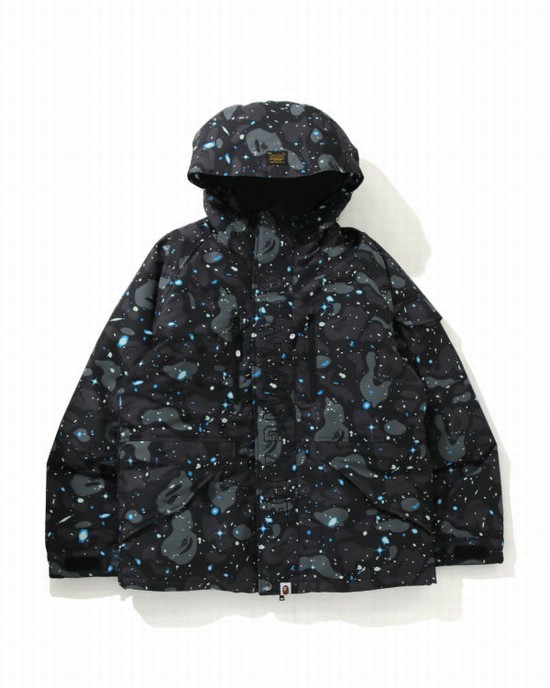 Jachete Din Puf Bape Space Camo Military Loose Fit Barbati Negrii | XUZTGI647