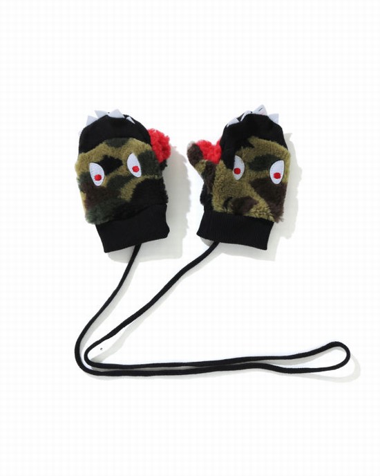 Manusi Bape 1st Camo Boa Shark Mittens Copii Verzi | ETCSLM267