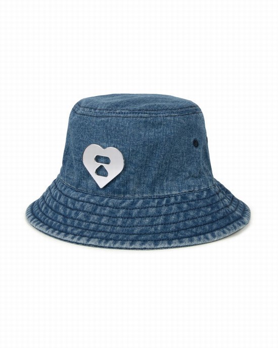 Palarie Bape Denim bucket Dama Albastri | ZLOBTM802