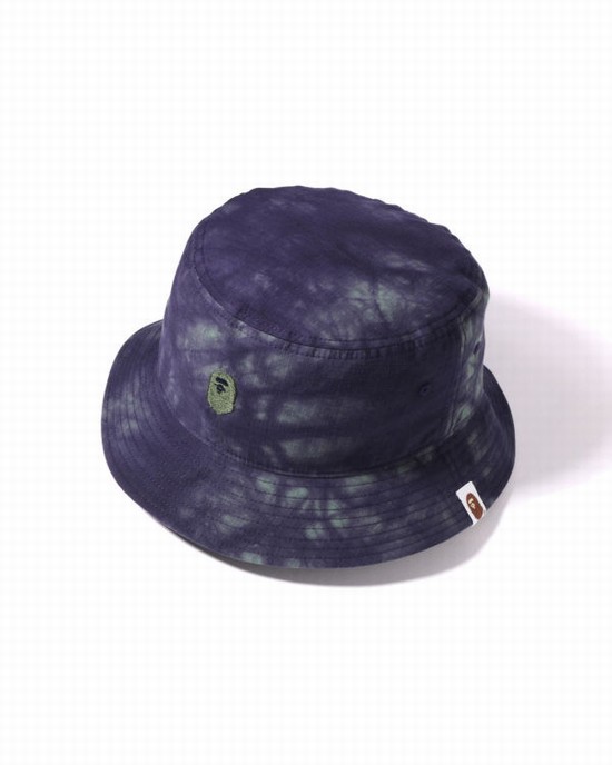Palarie Bape Tie Dye One Point Bucket Barbati Violet | CBSOTL198