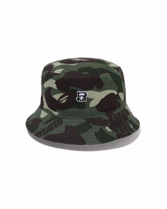 Palarie Bape X UNDFTD Color Camo Flannel Bucket Barbati Verzi | JGRYWM142