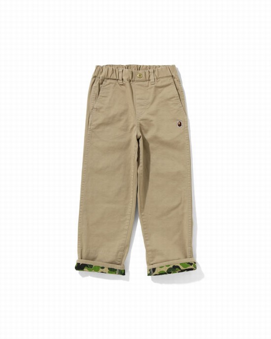Pantaloni Bape ABC Camo Cuffed Copii Bej | WSDXBZ791