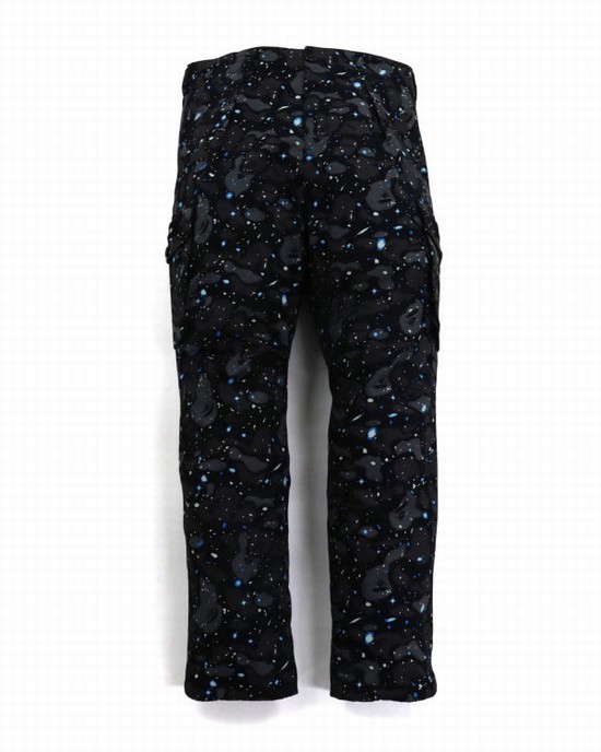 Pantaloni Bape Space Camo Relaxed Fit Barbati Negrii | BTFHGJ453