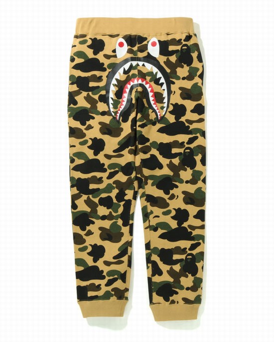 Pantaloni De Trening Bape 1st Camo Shark Slim Barbati Galbeni | SBUZCJ913